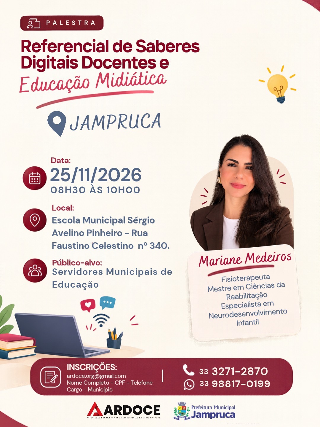 Palestra Referencial de Saberes Digitais Docentes — Jampruca