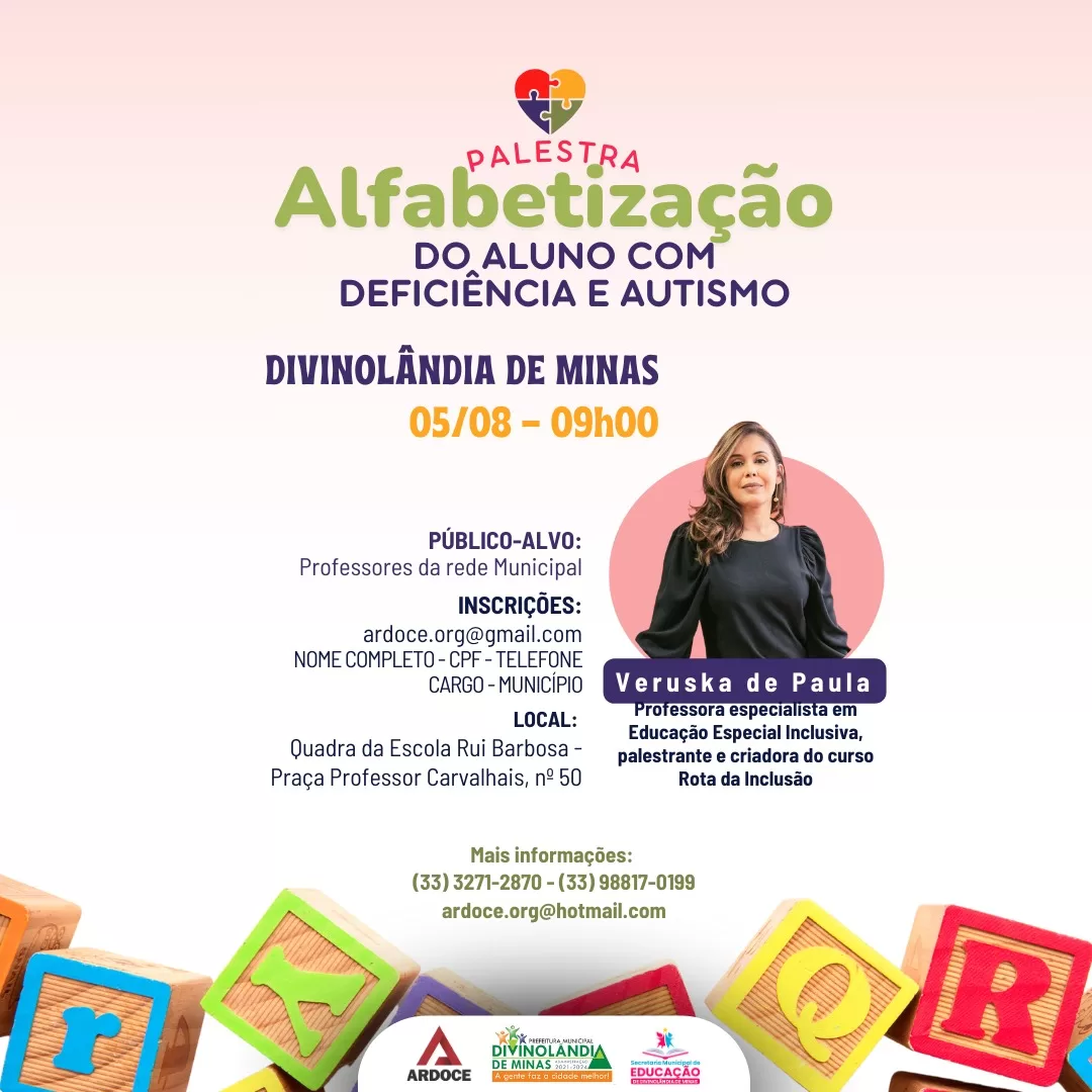 Palestra Alfabetização do Aluno com Deficiência e Autismo